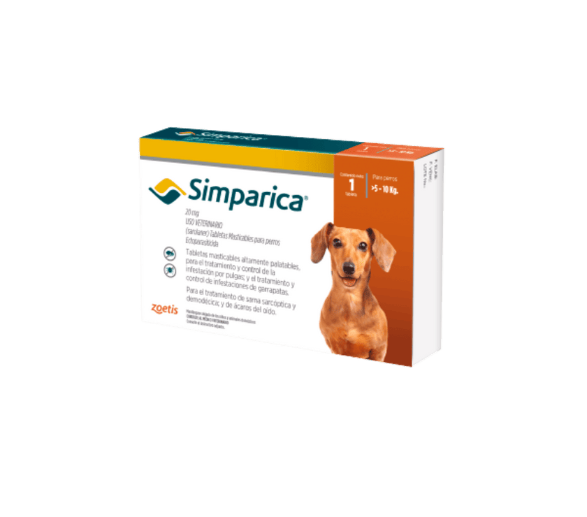 Antiparásitario Externo Para Perro  Simparica Caja 1 Tableta