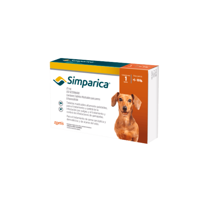 Antiparásitario Externo Para Perro  Simparica Caja 1 Tableta
