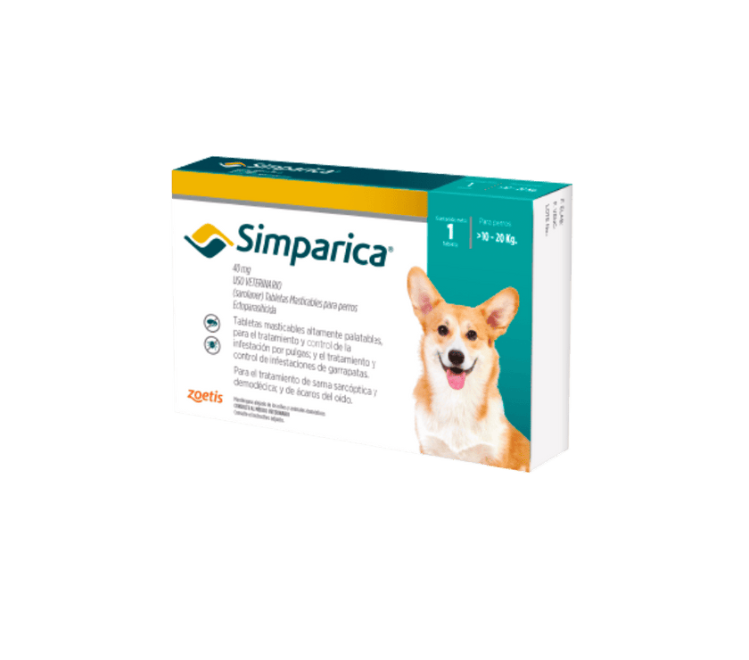 Antiparásitario Externo Para Perro  Simparica Caja 1 Tableta