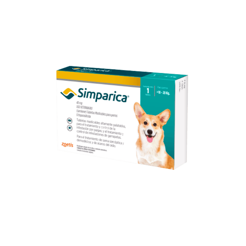 Antiparásitario Externo Para Perro  Simparica Caja 1 Tableta