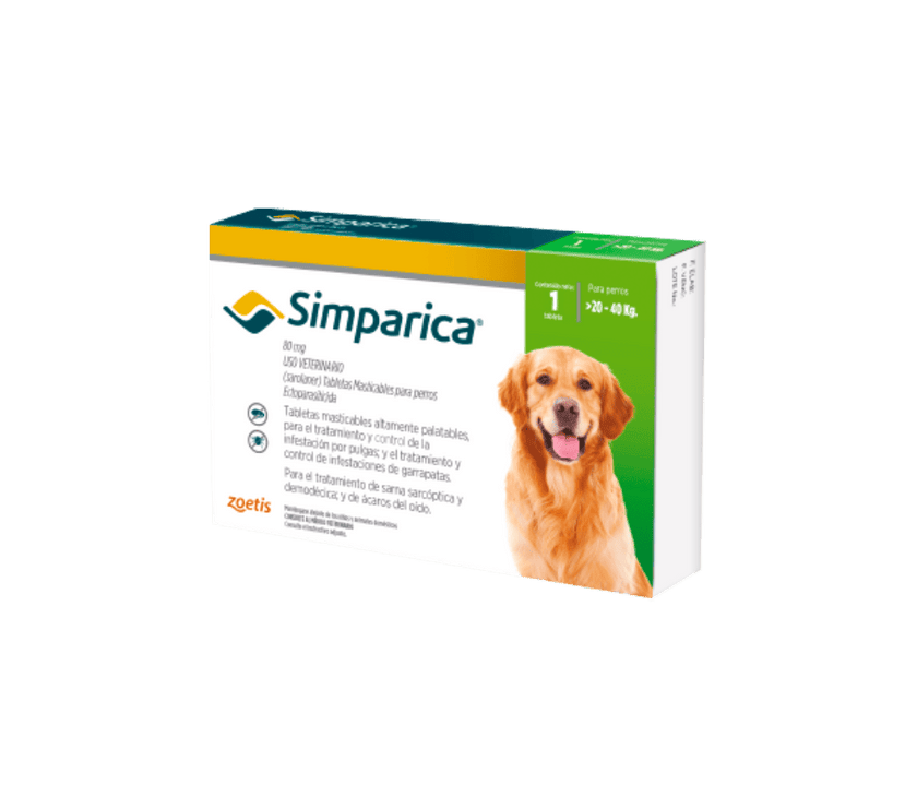 Antiparásitario Externo Para Perro  Simparica Caja 1 Tableta