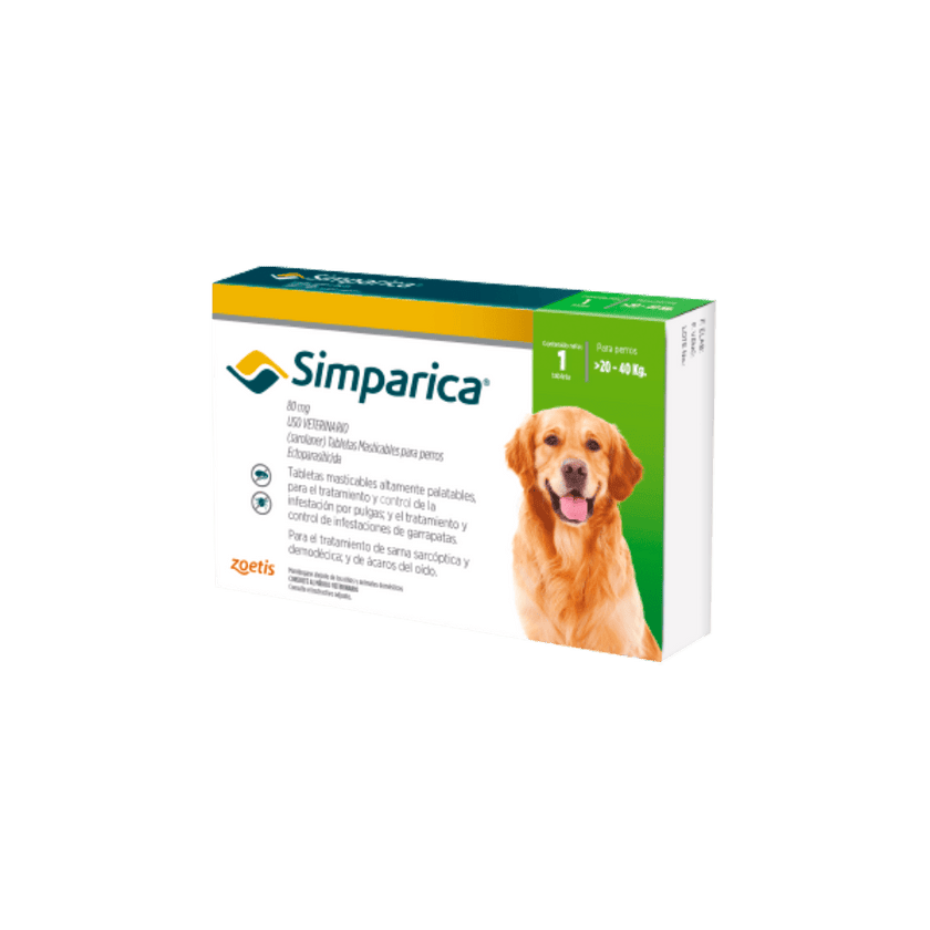 Antiparásitario Externo Para Perro  Simparica Caja 1 Tableta