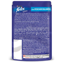 Comida Humeda Para Gatos Felix Pescado Blanco En Salsa x 85 Gr