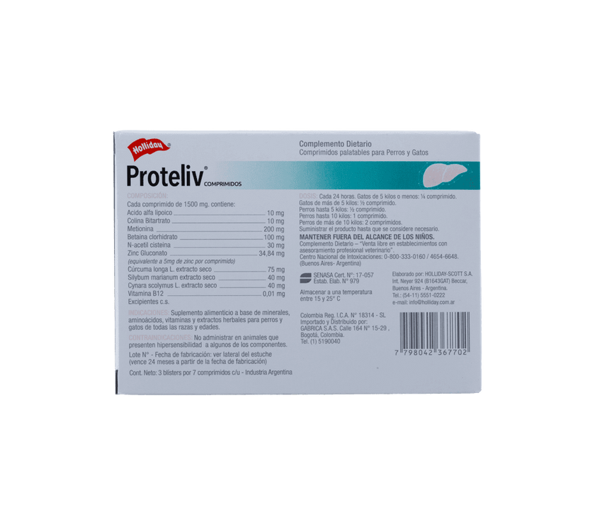 Hepatoprotector para Perros Proteliv 21 comprimidos