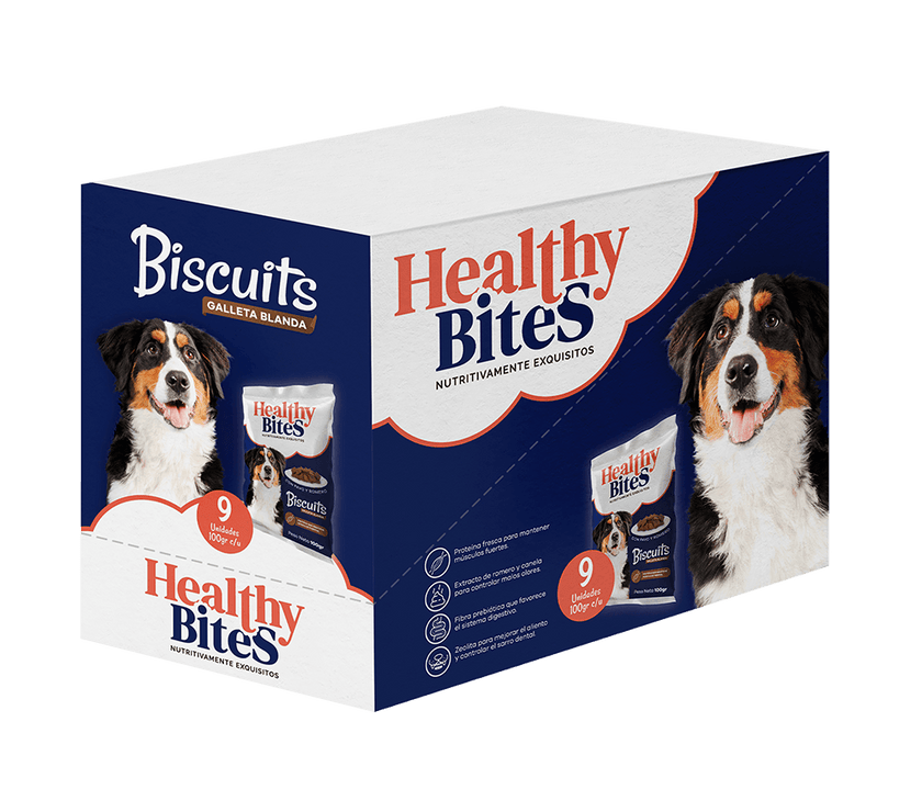 Snacks para perro Healthy Bites Biscuits por 100 gr