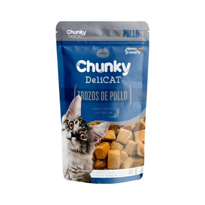 Comida Húmeda Chunky Delicat Trozos De Pollo  X 80 GR