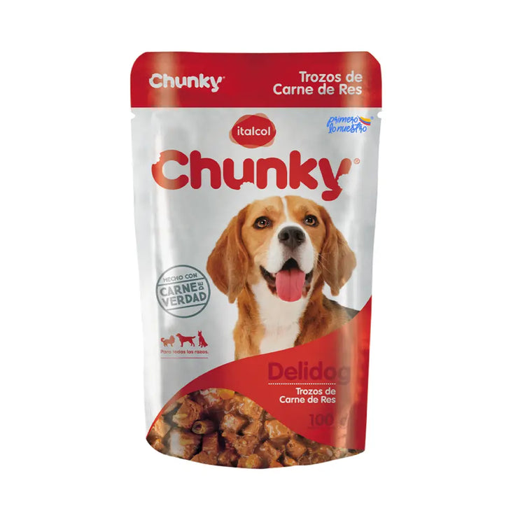 Chunky Delidog Trozos De Carne De Res  Pouch