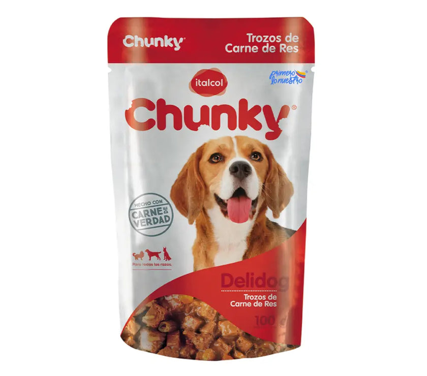Chunky Delidog Trozos De Carne De Res  Pouch