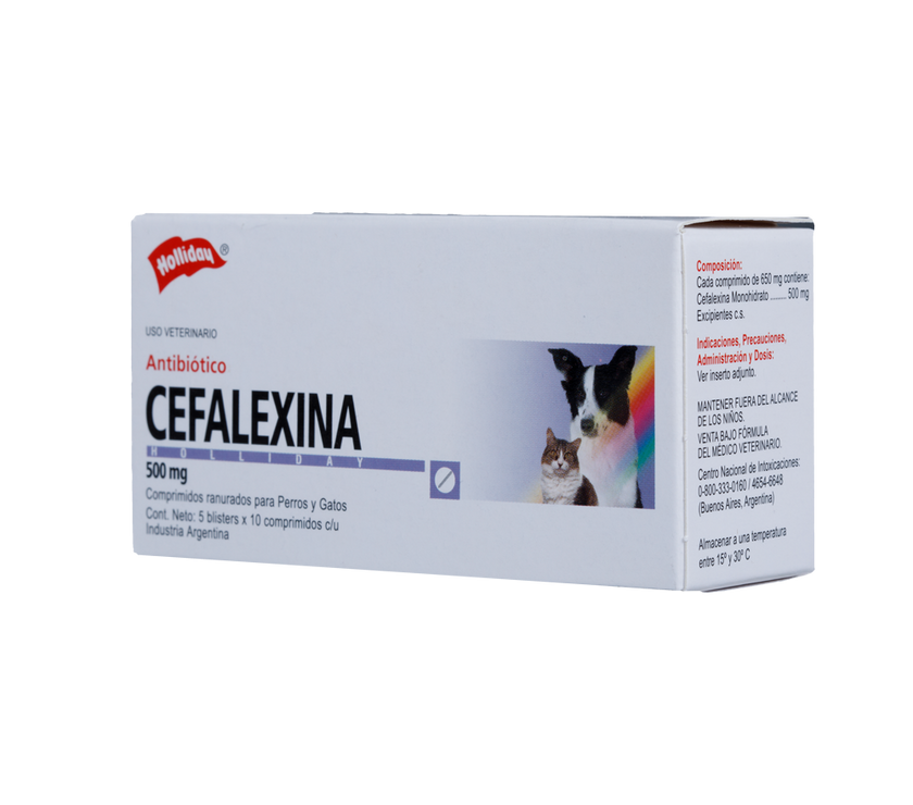 Cefalexina Antibiótico 500Mg 50 Tabletas