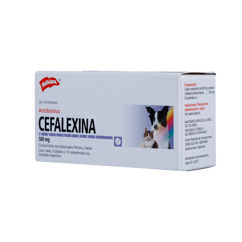 Cefalexina Antibiótico 500Mg 50 Tabletas