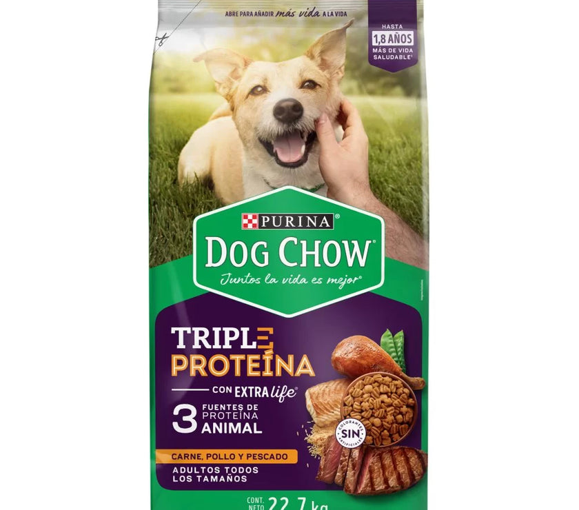Comida Para Perro Dog Chow Triple Proteina Todos Los Tamaños 8. Kg