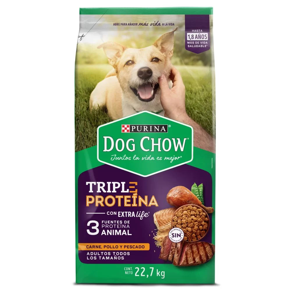 Comida Para Perro Dog Chow Triple Proteina Todos Los Tamaños 8. Kg