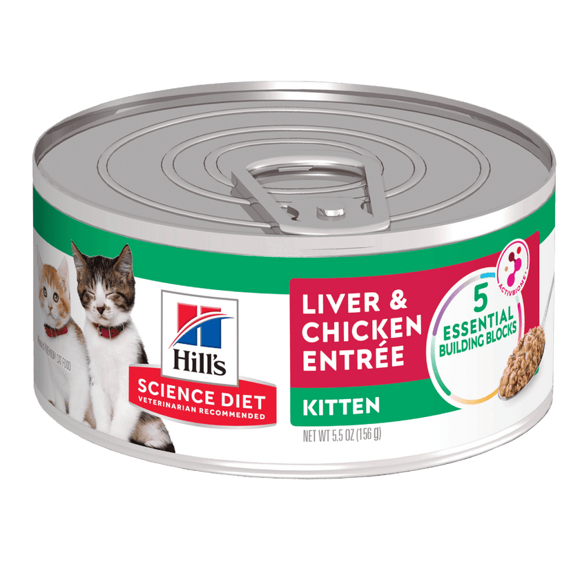Hill's Science Diet Kitten alimento húmedo en para gatitos Liver y Chicken 5,5 Oz (156g)
