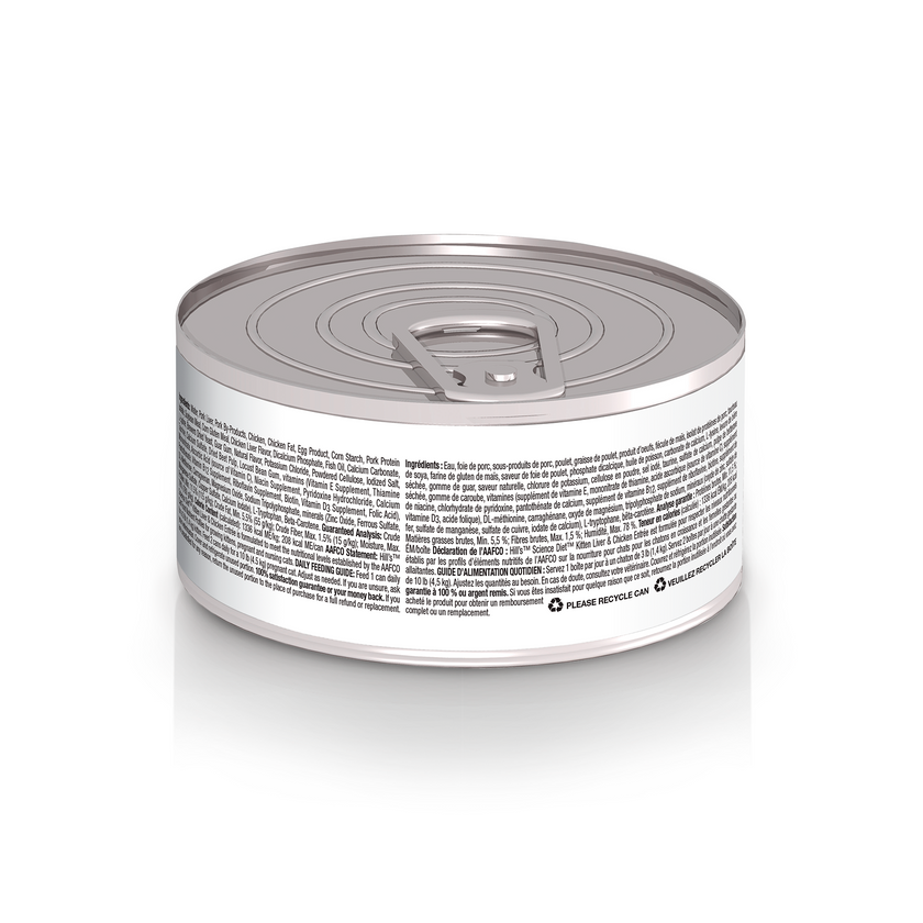 Hill's Science Diet Kitten alimento húmedo en para gatitos Liver y Chicken 5,5 Oz (156g)