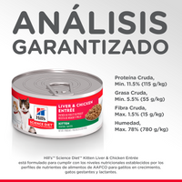 Hill's Science Diet Kitten alimento húmedo en para gatitos Liver y Chicken 5,5 Oz (156g)