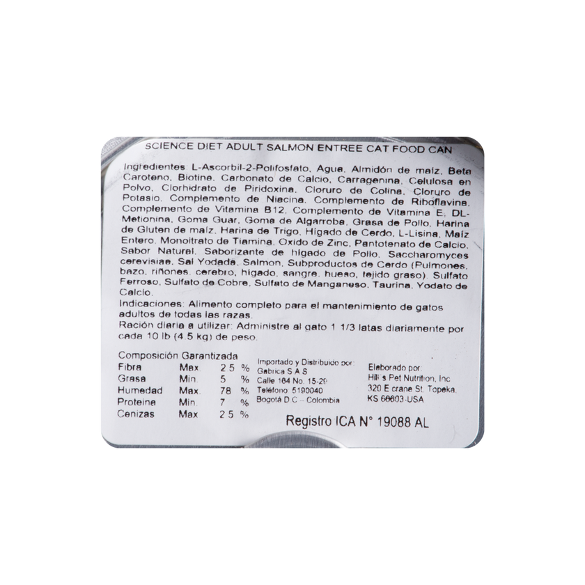Hill's Science Diet Adult Comida Húmeda para gato adulto sabor salmón 5,5 Oz (156g)