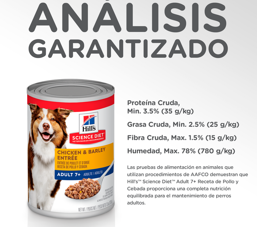 Hill's Science Diet Adult 7+ alimento húmedo para perro senior 13 Oz (369g)