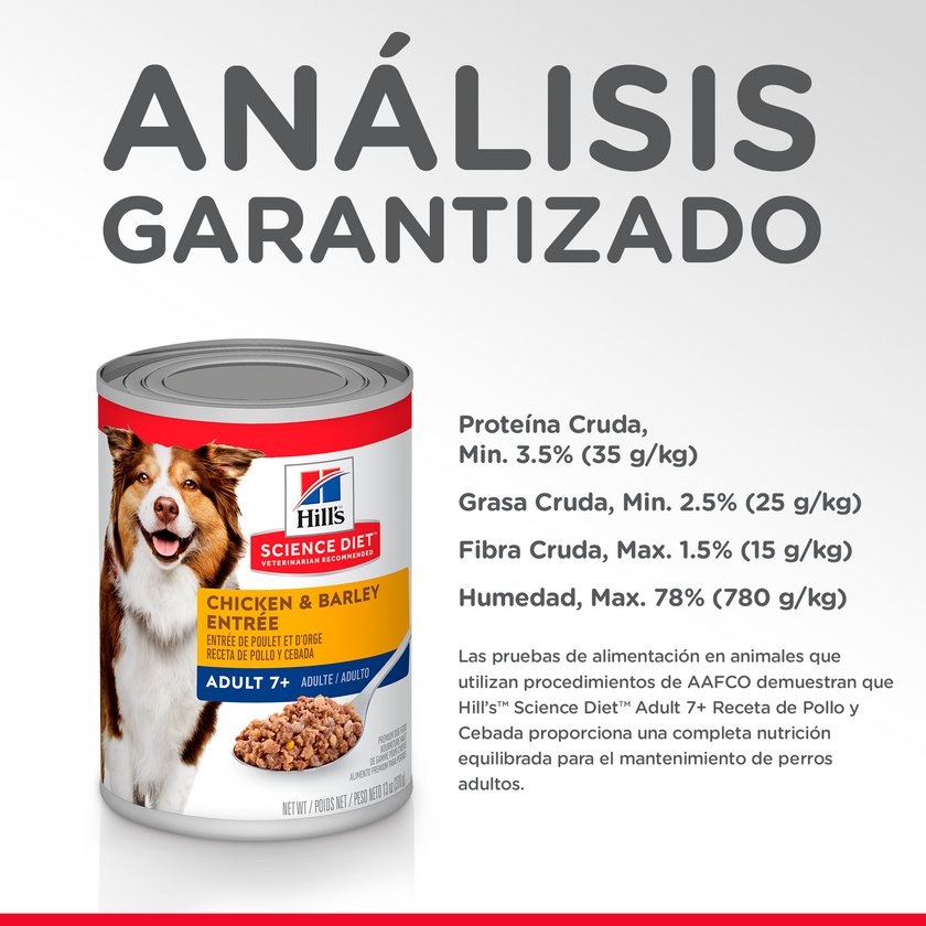 Hill's Science Diet Adult 7+ alimento húmedo para perro senior 13 Oz (369g)