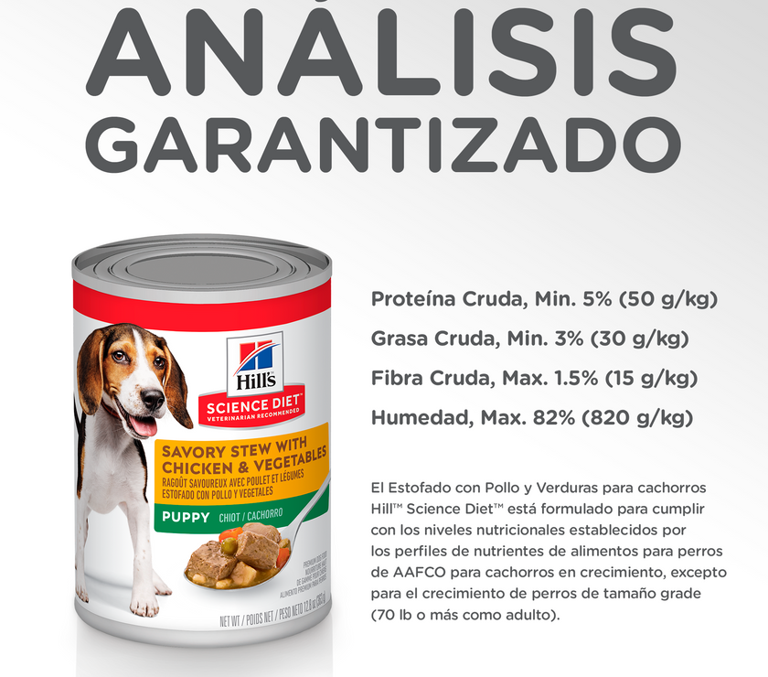 Hill's Science Diet Puppy alimento humedo para perro cachorro sabor pollo 13 Oz (369g)