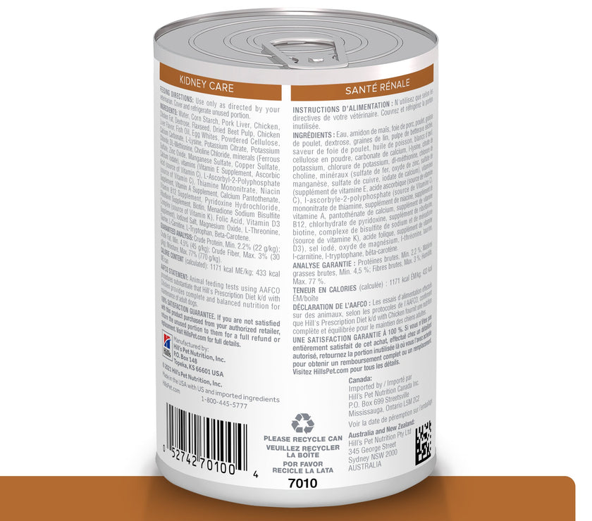 Comida Húmeda Para Perro Hills Prescription Cuidado Renal K/D 13 Onz