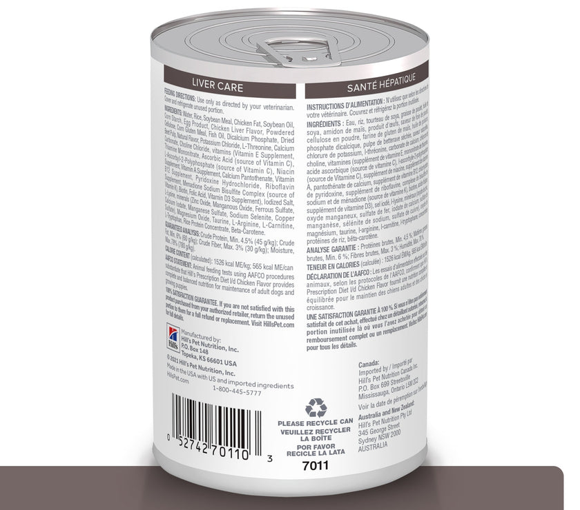 Hill's Prescription Diet l/d Comida Húmeda para Perro Cuidado Hepático 13 OZ (369g)