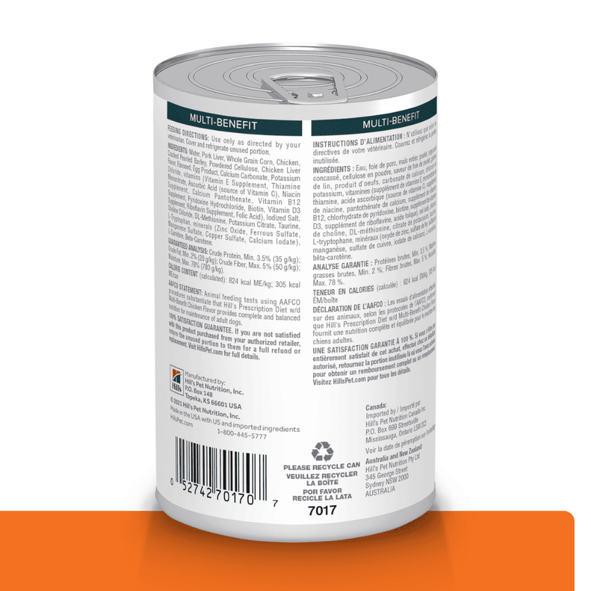 Hill's Prescription Diet w/d Comida Húmeda para Perro Manejo Peso/Glucosa 13 Oz (369g)