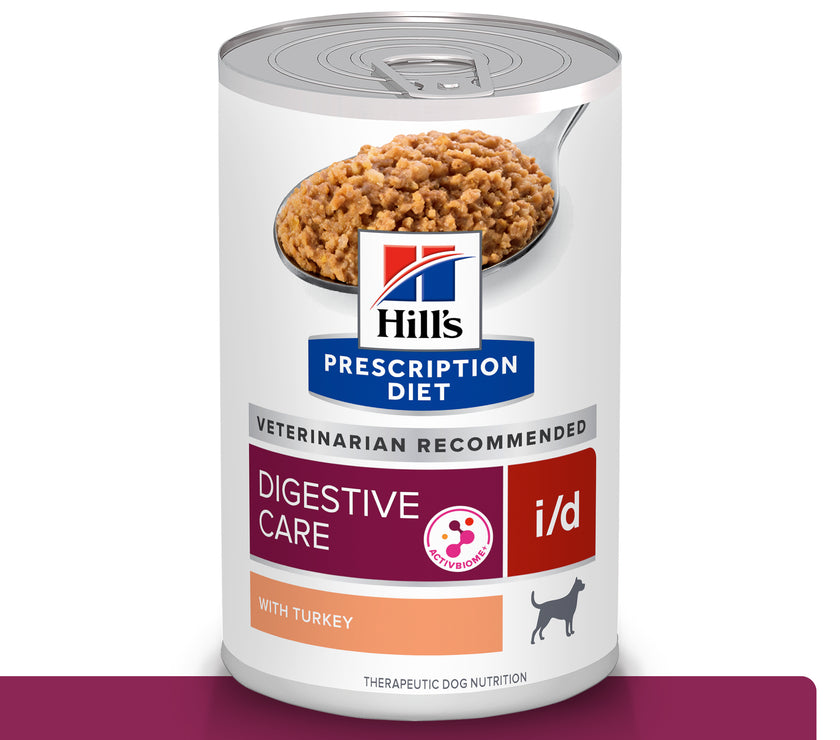 Hill's Prescription diet i/d, Cuidado Digestivo, alimento Húmedo con Pavo para perro 13 Oz (369g)