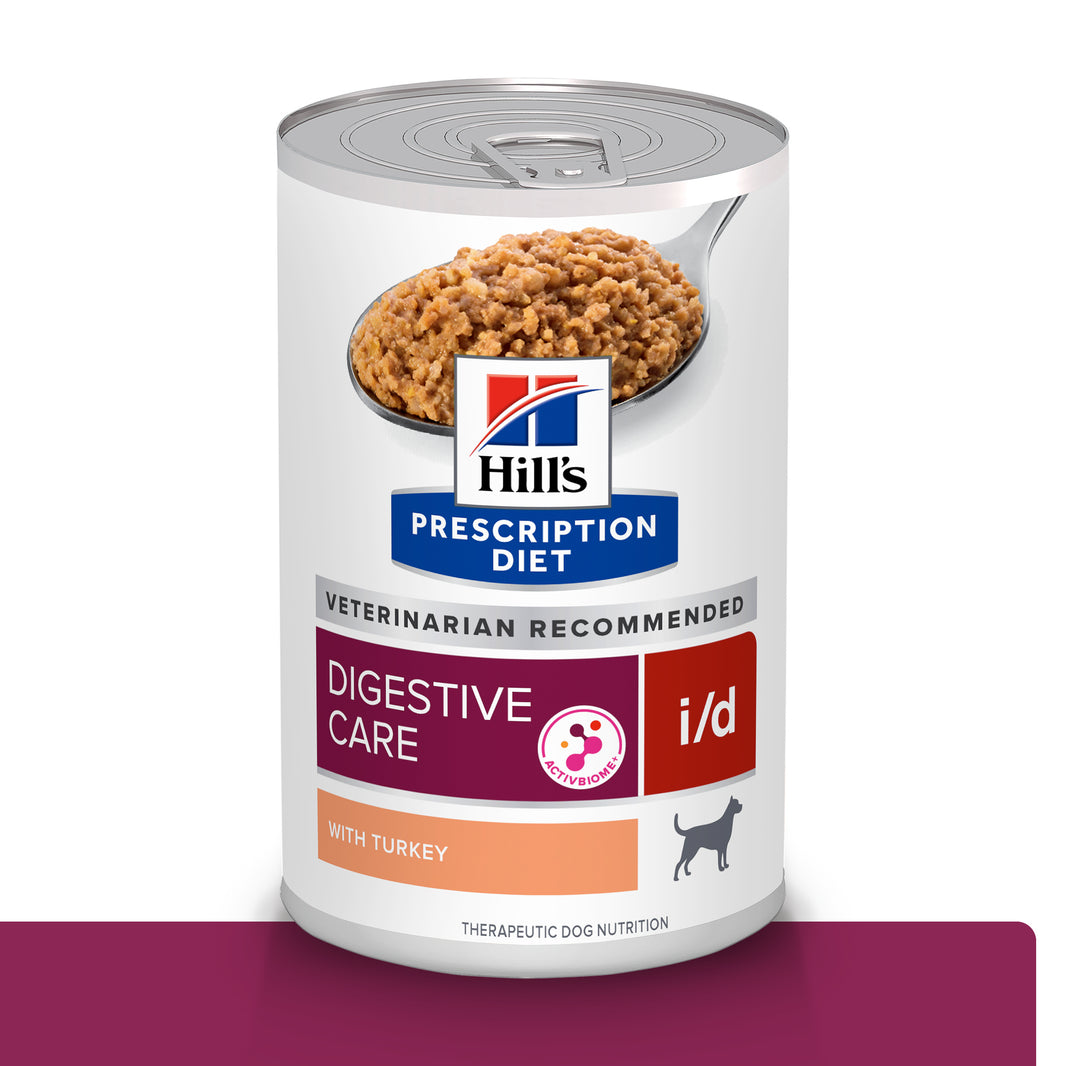 Hill's Prescription diet i/d, Cuidado Digestivo, alimento Húmedo con Pavo para perro 13 Oz (369g)