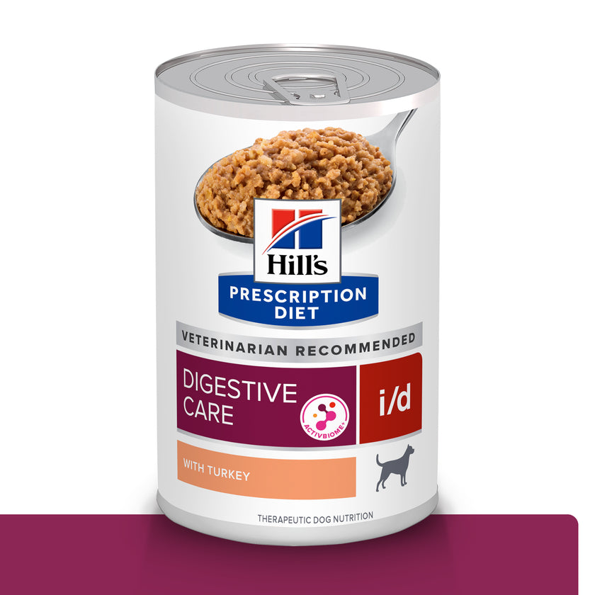 Hill's Prescription diet i/d, Cuidado Digestivo, alimento Húmedo con Pavo para perro 13 Oz (369g)
