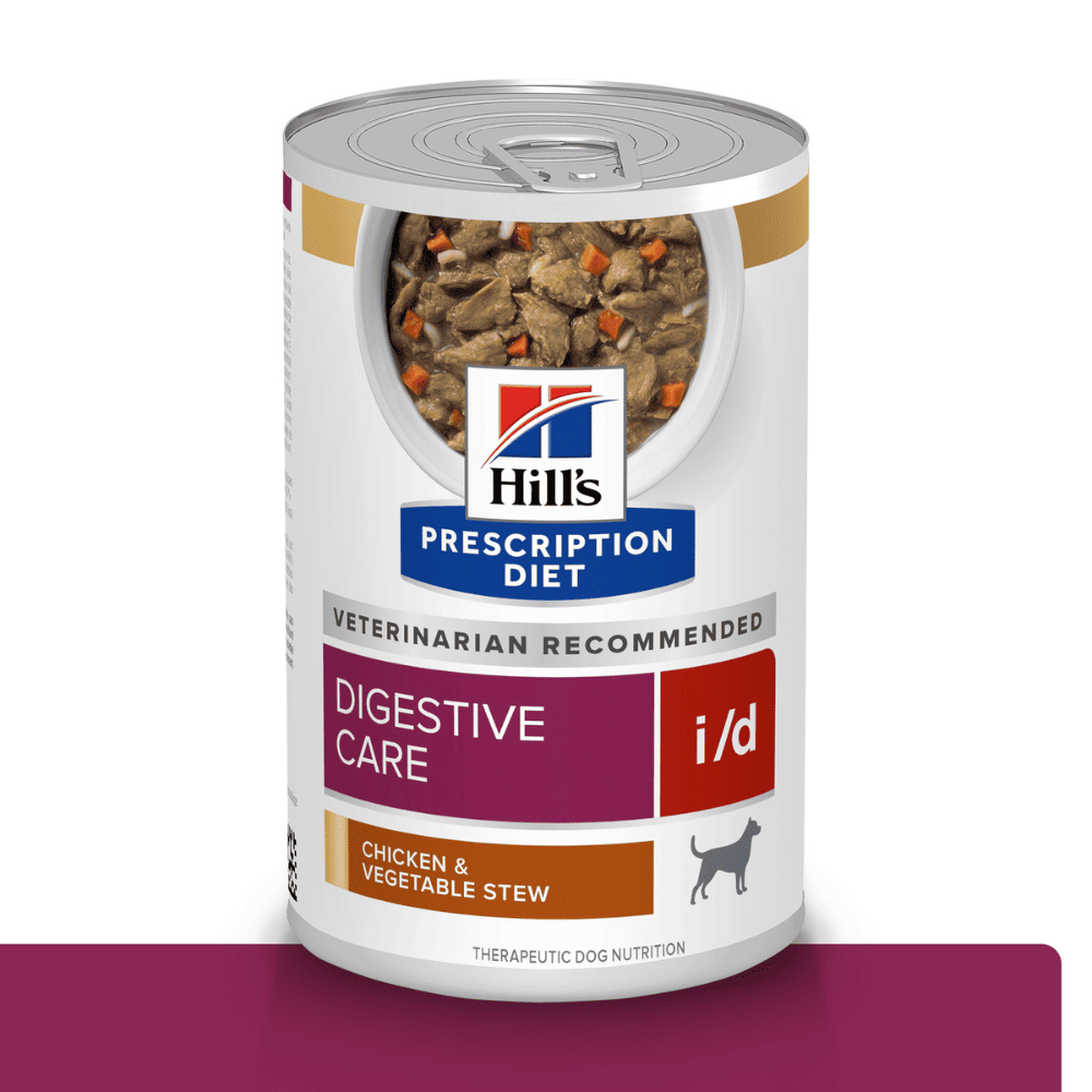 Hill's i/d Prescription diet, Cuidado Digestivo alimento Húmedo para perro estofado de Pollo 12,5 Oz (354g)