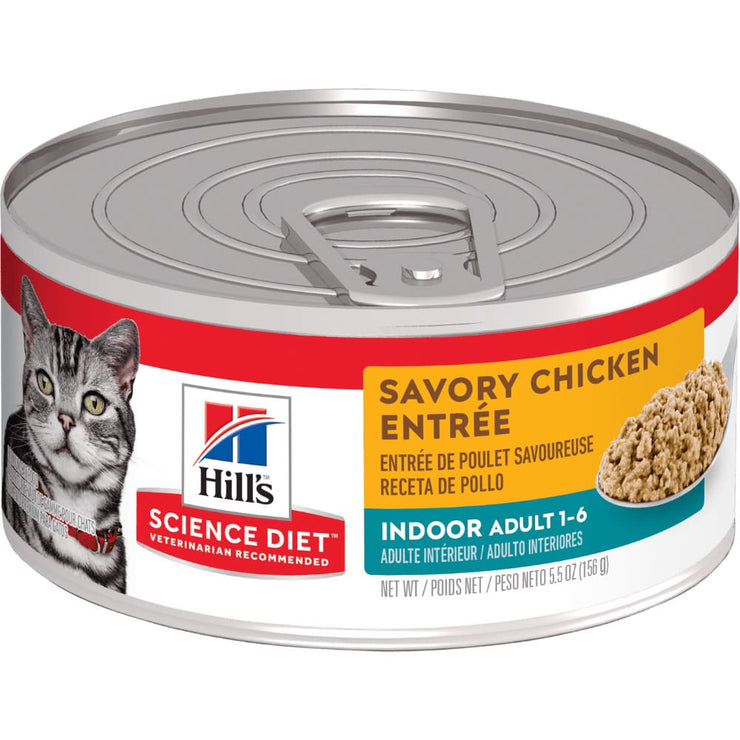 Hill's Science Diet Indoor comida húmeda para gato adulto de interiores 5,5 Oz (156g)