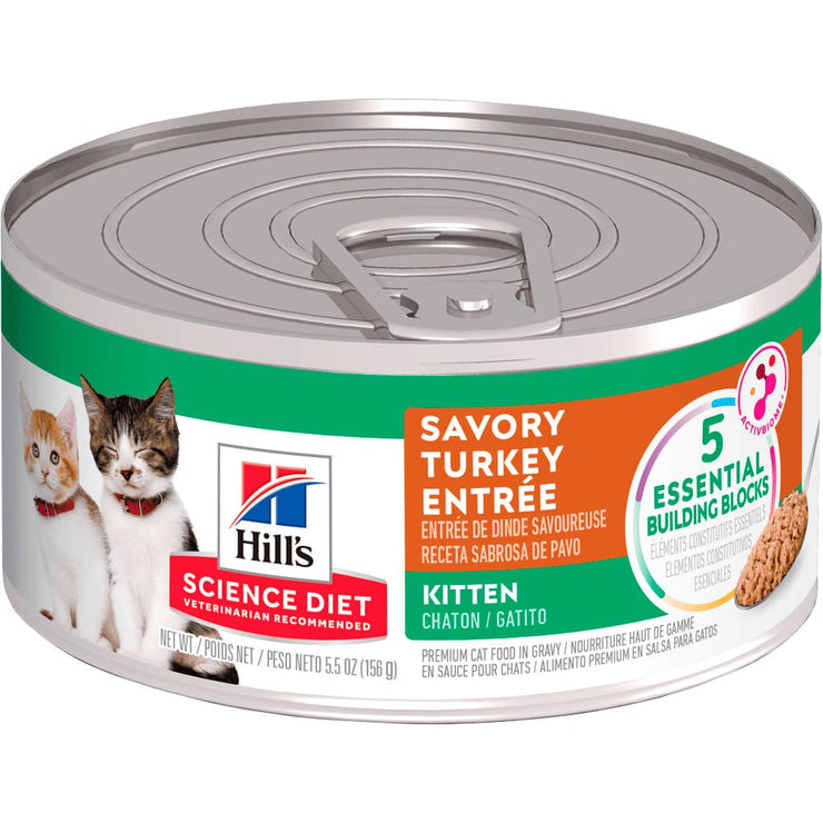 Hill's Science Diet Kitten alimento húmedo en para gatitos sabor pavo 5,5 Oz (156g)