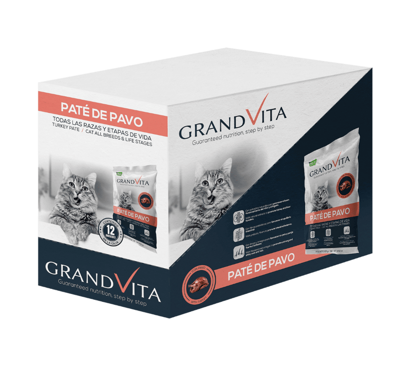Comida Húmeda para gato Grand Vita paté Pavo 100 Gr