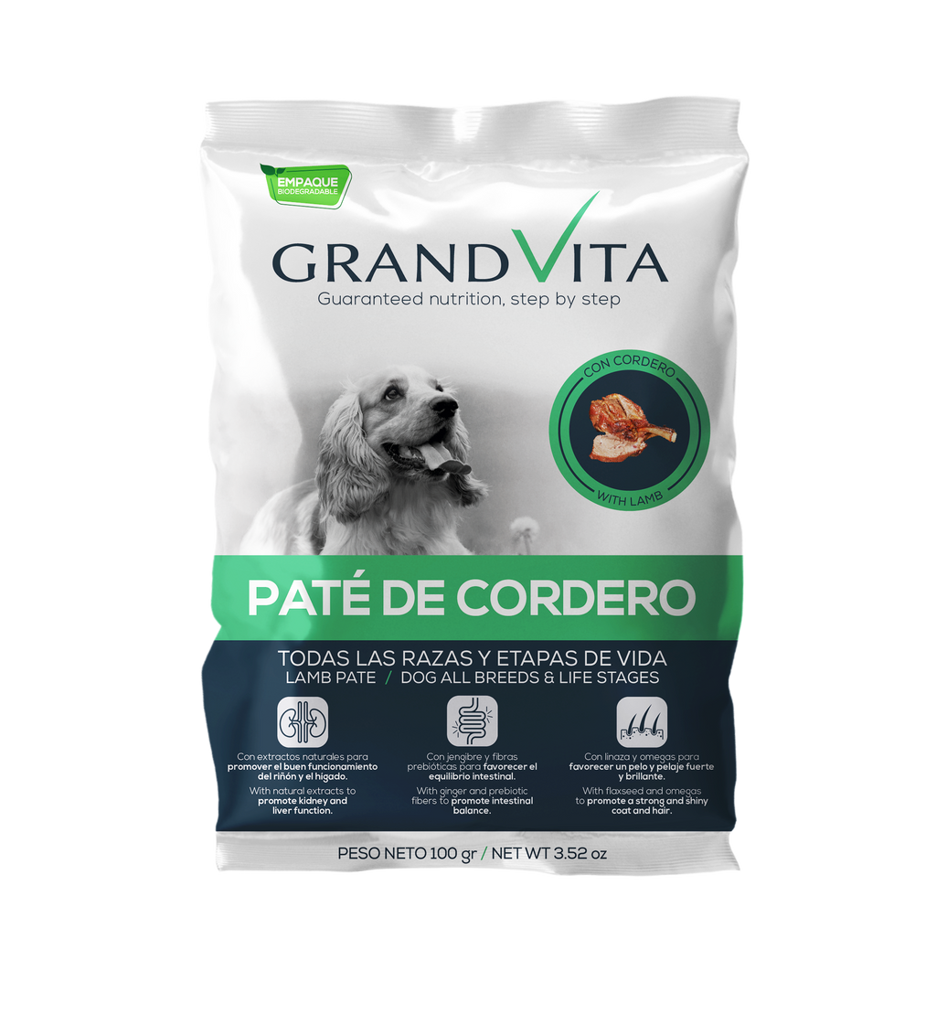 Comida Húmeda para perro Grand Vita paté Cordero