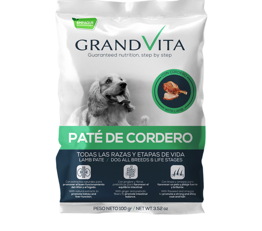 Comida Húmeda para perro Grand Vita paté Cordero