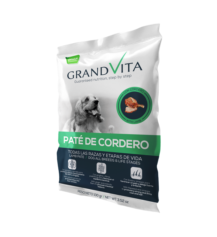 Comida Húmeda para perro Grand Vita paté Cordero
