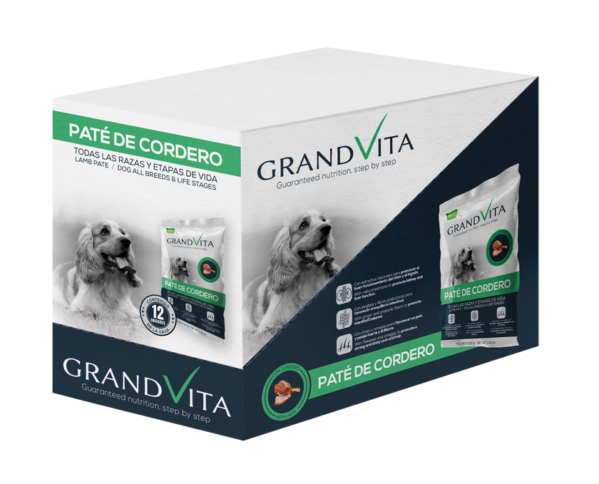 Comida Húmeda para perro Grand Vita paté Cordero