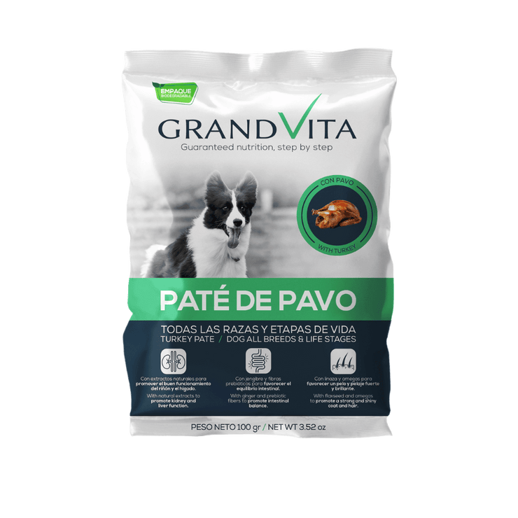 Comida Húmeda para perro Grand Vita paté Pavo