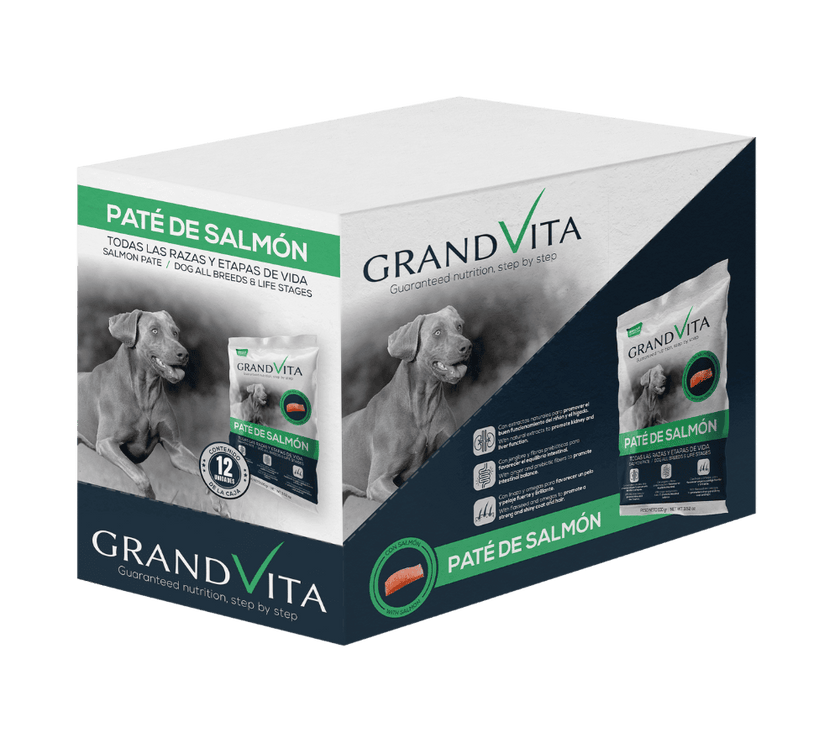 Comida Húmeda para perro Grand Vita paté Salmón 100 Gr
