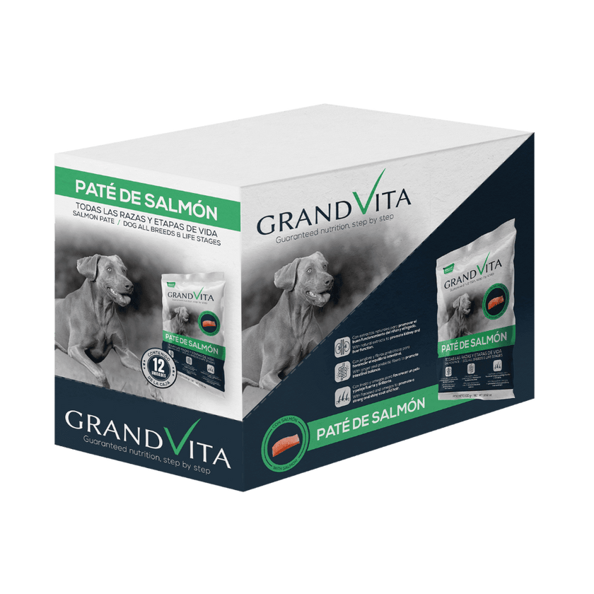 Comida Húmeda para perro Grand Vita paté Salmón 100 Gr