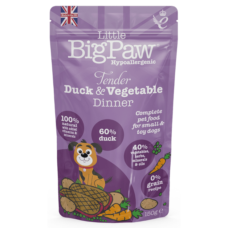 Comida humeda para perro Little Big Paw Pato y Verduras 150 gr