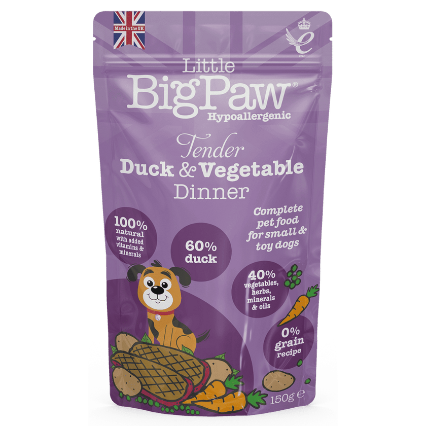 Comida humeda para perro Little Big Paw Pato y Verduras 150 gr