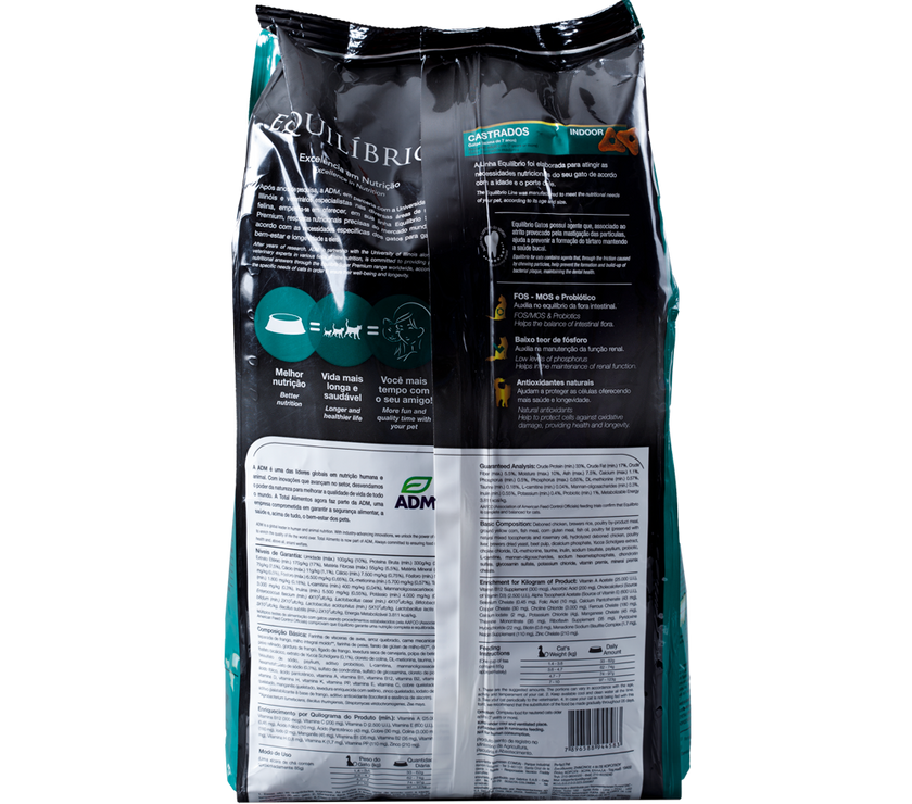 Comida para gato Equilibrio Adulto Senior Castrado 7+ 1,5Kg