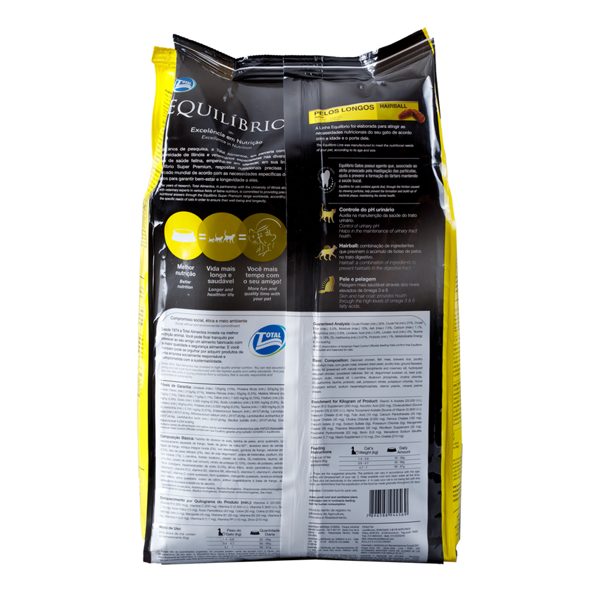 Comida Para Gato Equilibrio Adulto Pelos Largos
