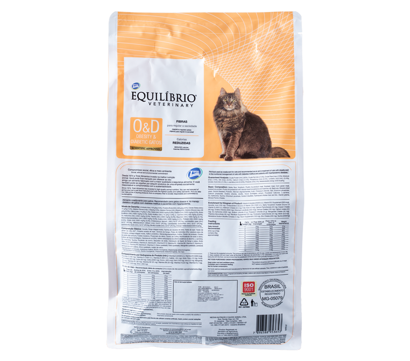 Comida para gato Equilibrio Veterinary Obesidad y Diabétes 2Kg