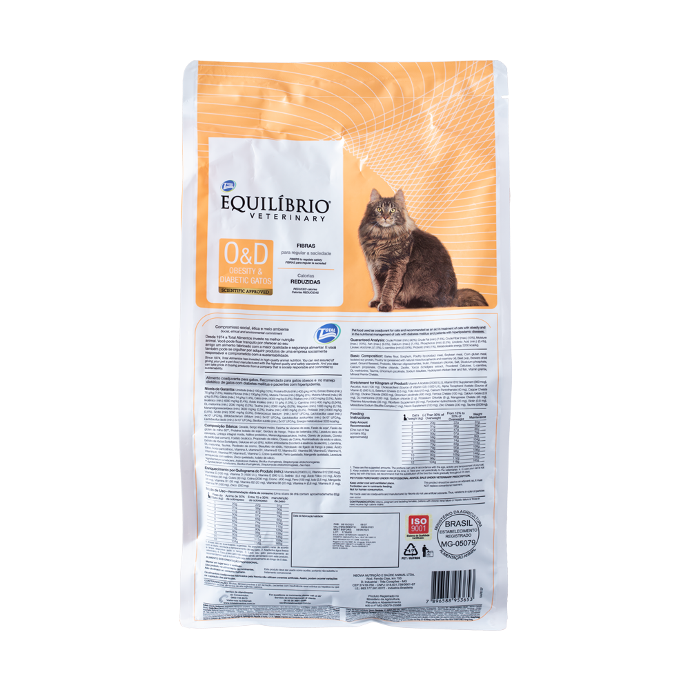 Comida para gato Equilibrio Veterinary Obesidad y Diabétes 2Kg