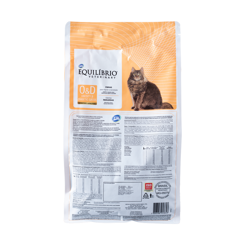 Comida para gato Equilibrio Veterinary Obesidad y Diabétes 2Kg