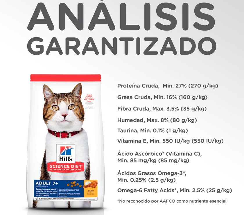 Hill's Science Diet Adult 7+ concentrado para gato senior