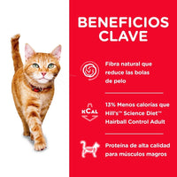 Hill's Science Diet Hairball Light alimento para gato bajo en calorías y control bolas de pelo 7 Lb (3,2Kg)