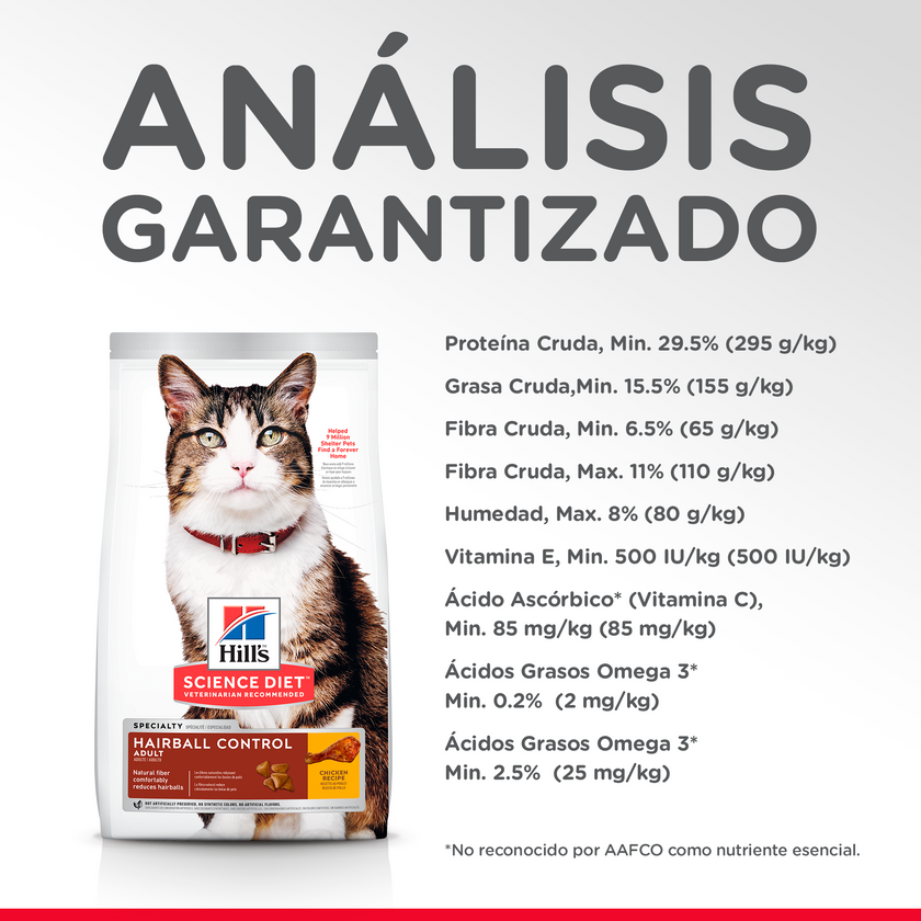 Hill's Science Diet alimento control de bolas de pelo para gato adulto